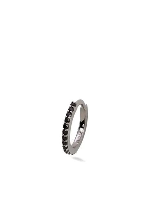 Lark & Berry 14kt white gold Modernist black spinel large hoop earring Silver LBDJ09410