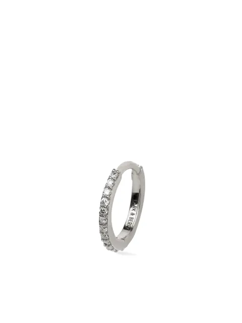 Lark & Berry 14kt white gold large Modernist diamond hoop earring Silver LBDJ09210