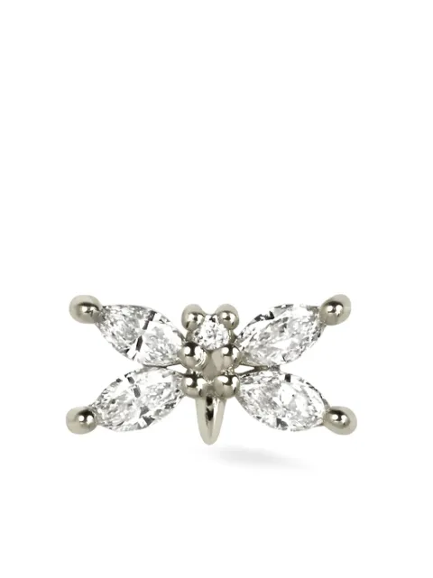 Lark & Berry 14kt white gold Butterfly diamond stud earring Silver LBP2320
