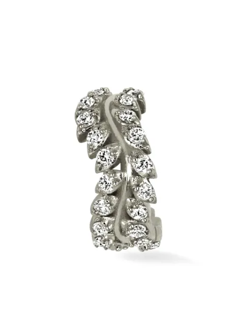 Lark & Berry 14kt white gold Whispering Vine diamond hoop Silver LBP2325