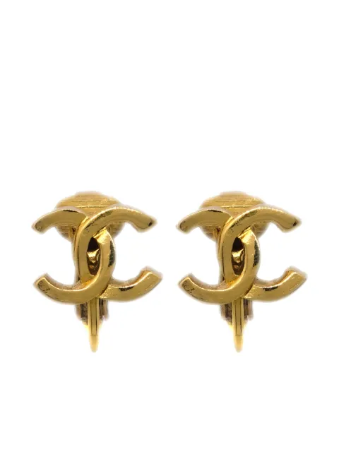 CHANEL Pre-Owned 1990-2000s CC stud clip-on earrings Gold ER233