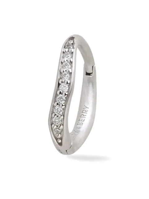 Lark & Berry 14kt white gold large Dune diamond hoop earring Silver LBDJ084B