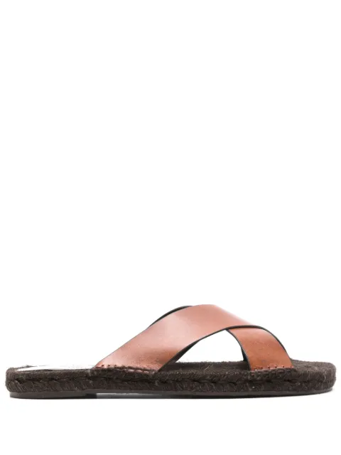 Castañer Kevin leather espadrille slides Brown 0231402002