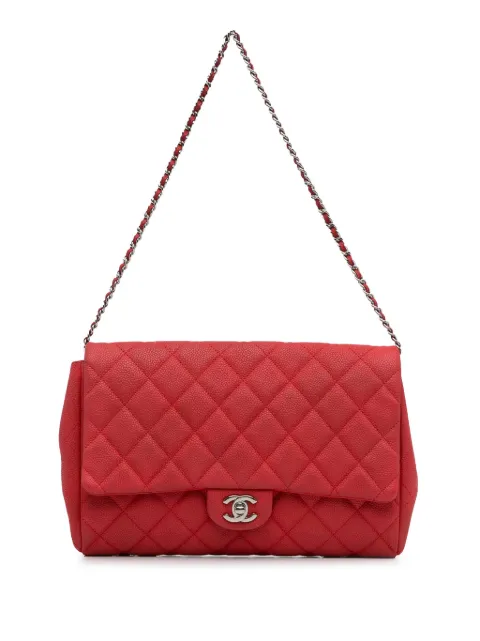 CHANEL Pre-Owned 2012-2013 Quilted Caviar New Clutch on Chain shoulder bag Red N9E6N1GYMCJS27EM