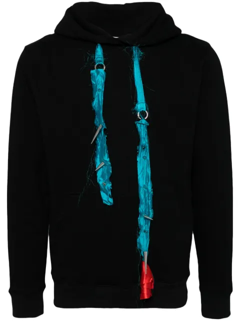 JORDANLUCA Serpentine cotton hoodie Black 9122116