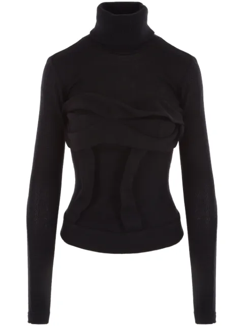 JORDANLUCA gathered-detail layered jumper Black W11339