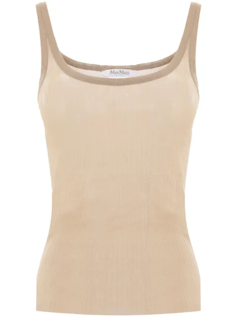 Max Mara ribbed silk tank top Neutrals 2411361043600