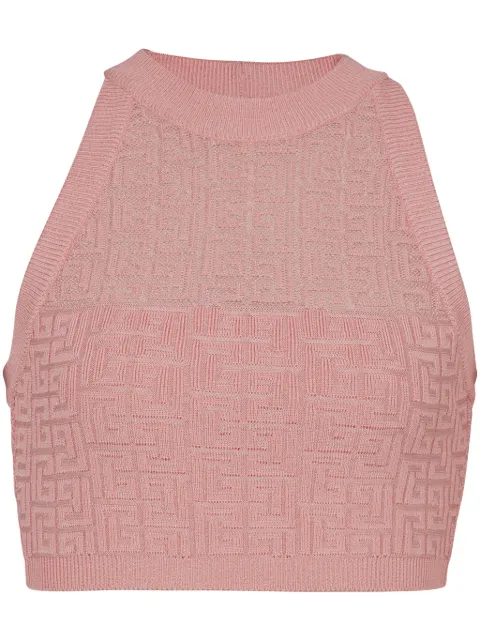 Balmain PB-monogram knitted top Pink DF1AB026KG96