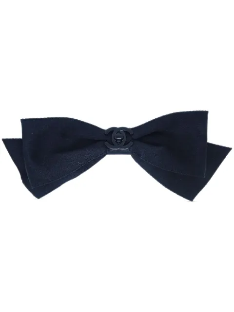 CHANEL Pre-Owned 1990-2000s CC Turn-lock bow hair barrette Black HA52