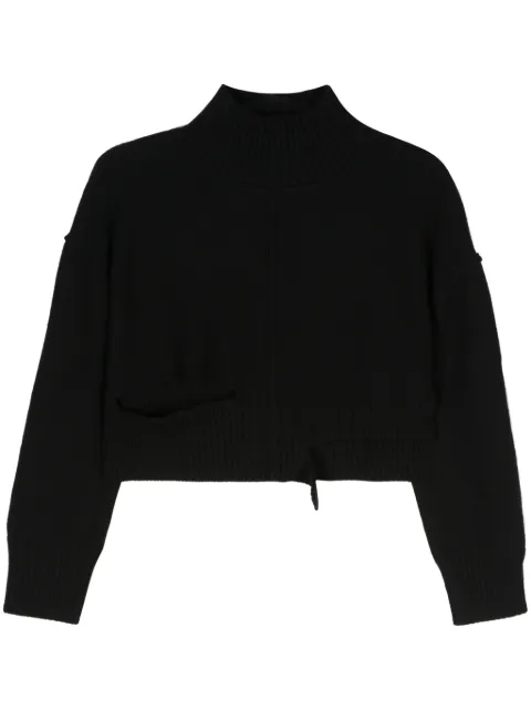 MM6 Maison Margiela cut-out cropped jumper Black S52HA0285M13044