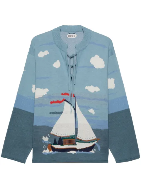 BODE Pinafore cotton jumper Blue MRS24KT017