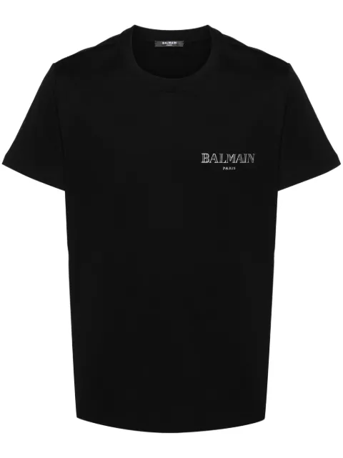 Balmain logo-appliqué cotton T-shirt Black DH1EF000GD84