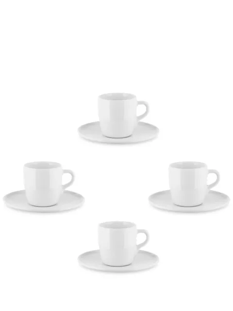 Alessi x Naoto Fukasawa Itsumo mocha cups and saucers (set of four) White NF0776SX4