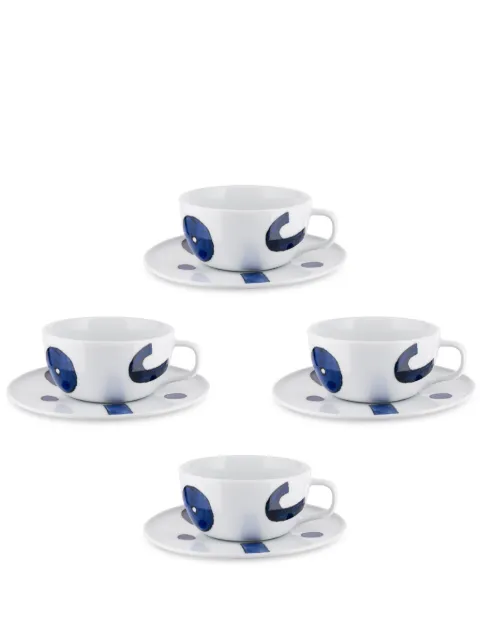 Alessi x Naoto Fukasawa Itsumo teacups and saucer (set of four) White NF0878SX4