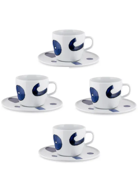 Alessi x Naoto Fukasawa Itsumo coffee cups and saucers (set of four) White NF0887SX4