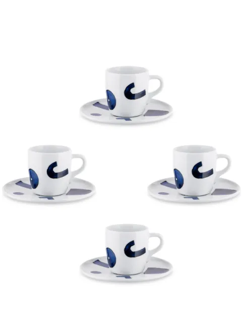 Alessi x Naoto Fukasawa Itsumo mocha cups and saucers (set of four) White NF0876SX4