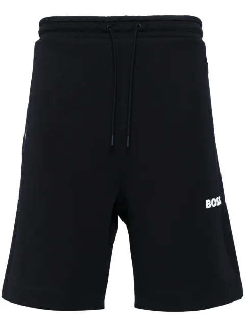 BOSS logo-print track shorts Black 50510348