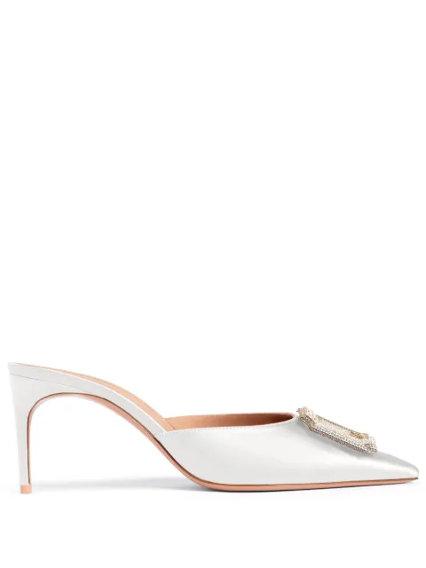 Malone Souliers Mona 70mm leather mules White MONA705