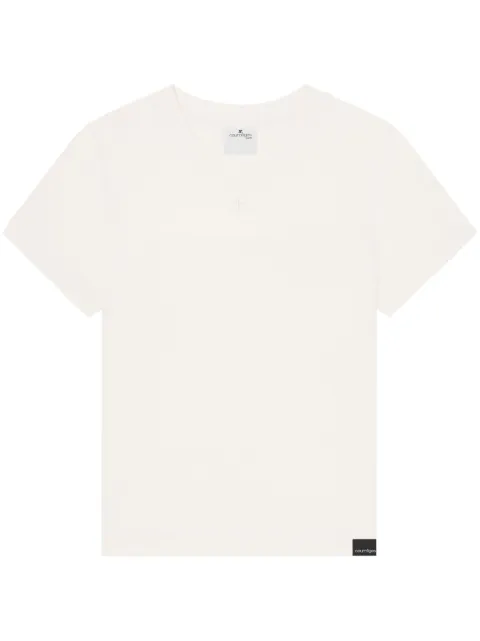 Courrèges logo-embroidered cotton T-shirt White VESJTS008JS0107