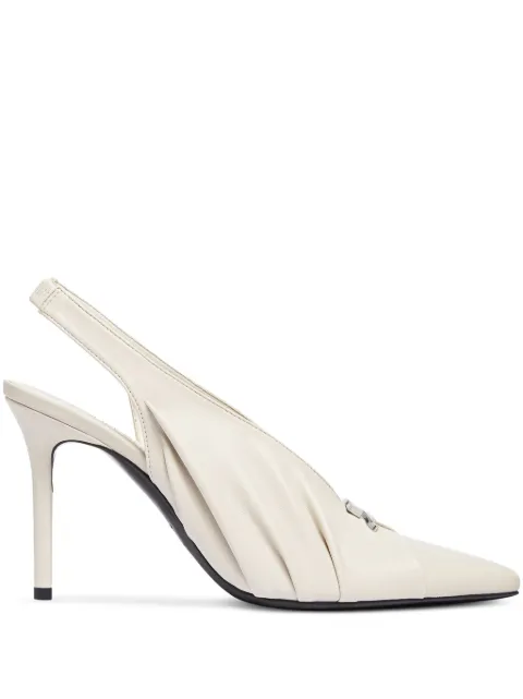 Courrèges draped faux leather pumps White 324SPP017PU0046