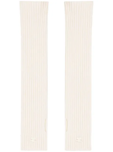 Courrèges ribbed wool mittens White 324MGT021FI0062