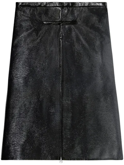 Courrèges zip-detail coated midi skirt Black 324CJU181VY0014