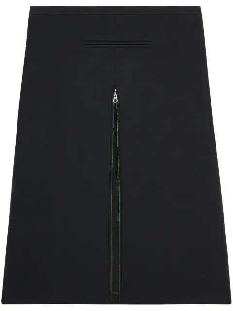 Courrèges zip-detail twill midi skirt Black 324CJU181PL0007