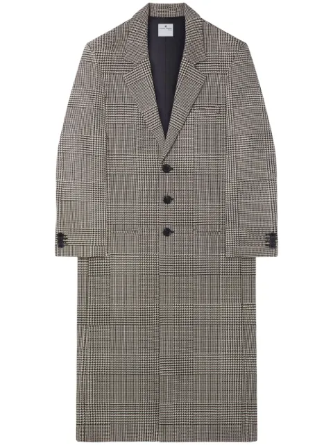 Courrèges prince of wales-pattern single-breasted coat Black 324CMA151PL0165