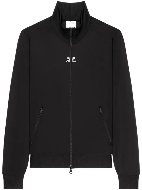 Courrèges logo-embroidered jersey jacket Black VESJVE011JS0142