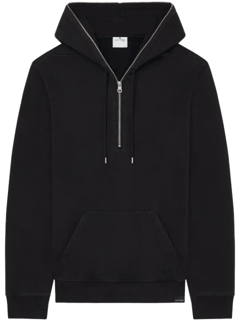 Courrèges zipped fleece hoodie Black 324JHO031JS0143