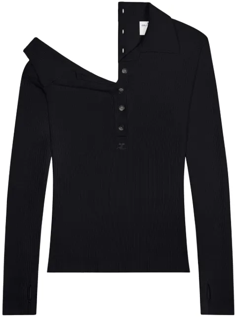Courrèges multi-button polo sweater Black 324MPO037FI00499999