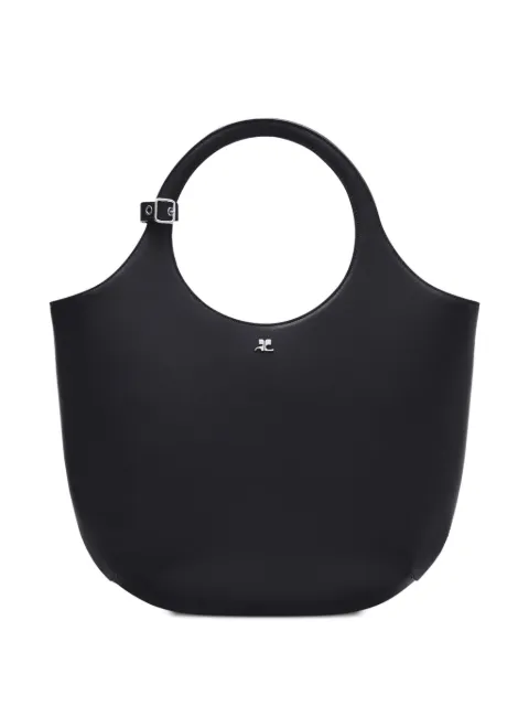Courrèges Holy midi leather bag Black 324GSA116CR0065