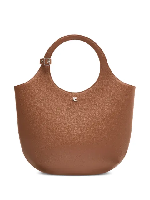 Courrèges medium Holy leather tote bag Brown 324GSA116CV0016