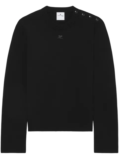 Courrèges shoulder snaps sweater Black VESMPU007FI0020