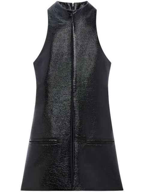 Courrèges sleeveless vinyl a-line dress Black 324CRO456VY0014