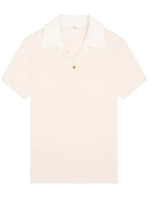 Courrèges contrasting cotton blend polo shirt White 324JPO036JS0141