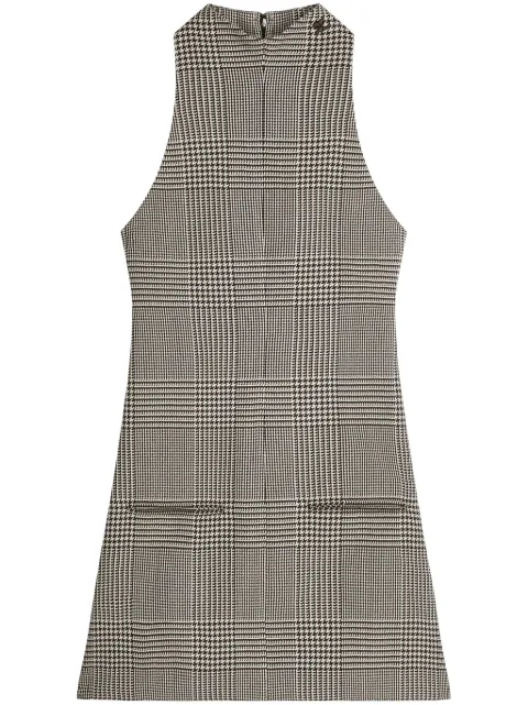 Courrèges Prince of Wales sleeveless A-line dress Black 324CRO456PL0165