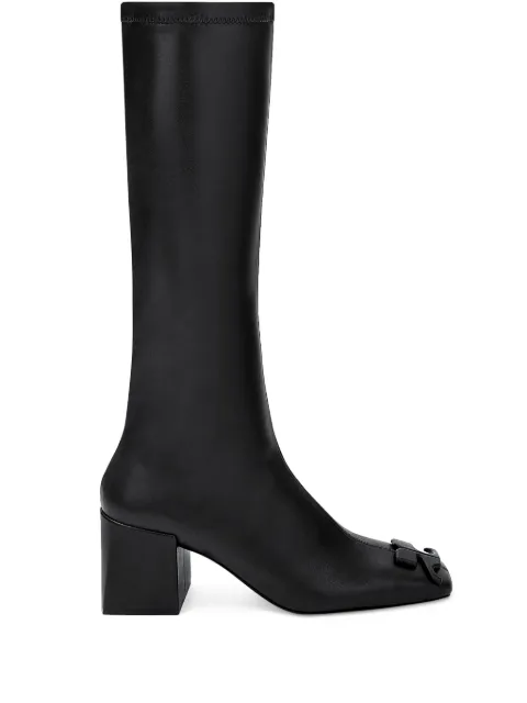 Courrèges Reedition leather boots Black 324SBT036PL0128