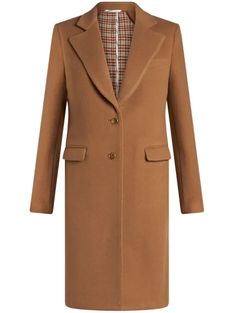 ETRO logo-engraved buttons coat Brown WRAA003399TU2G6