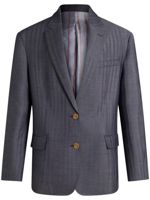 ETRO logo-engraved buttons oversized jacket Grey WRCA004399TTB54