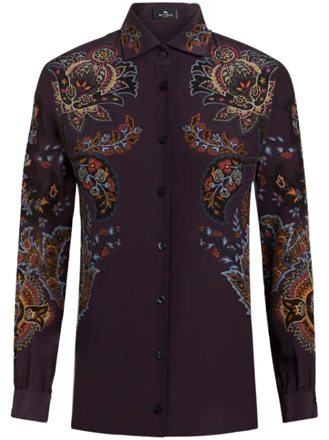 ETRO paisley-print silk shirt Purple WRIA0019AK434