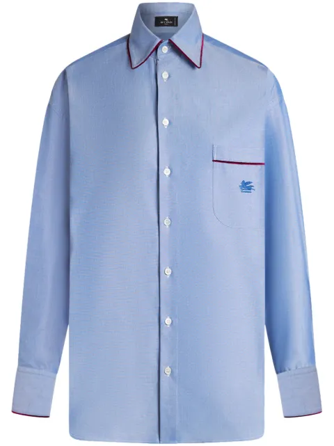 ETRO Pegaso-embroidered cotton T-shirt Blue WRIA002899TU5H6