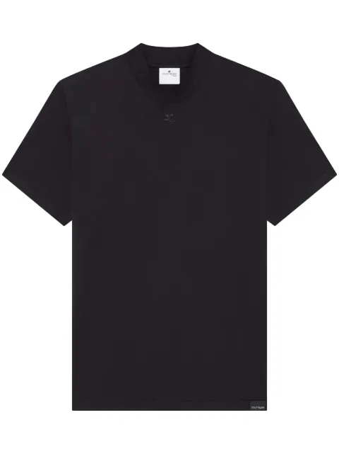 Courrèges Volcano logo-appliqué cotton T-shirt Black 324JTS141JS0107