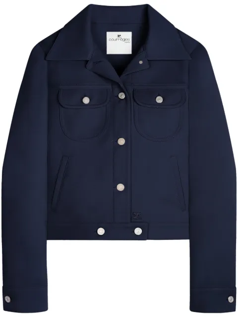 Courrèges Trucker button-fastening twill jacket Blue VESCBL002PL0007