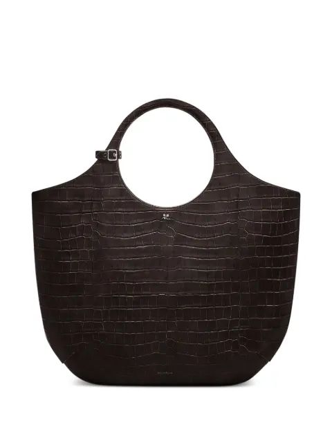 Courrèges large Holy crocodile-effect tote bag Brown 224GSA103CR0060