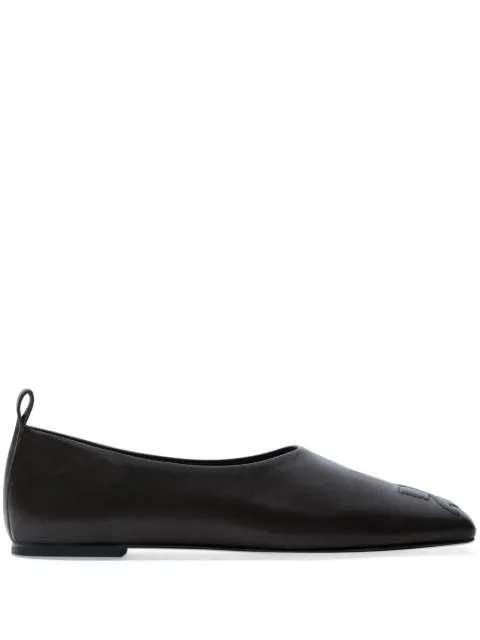 Courrèges minimal leather loafers Black 324SCS105CR0052