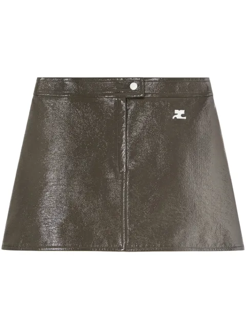 Courrèges Reedition Vinyl mini skirt Green 223CJU001VY0014