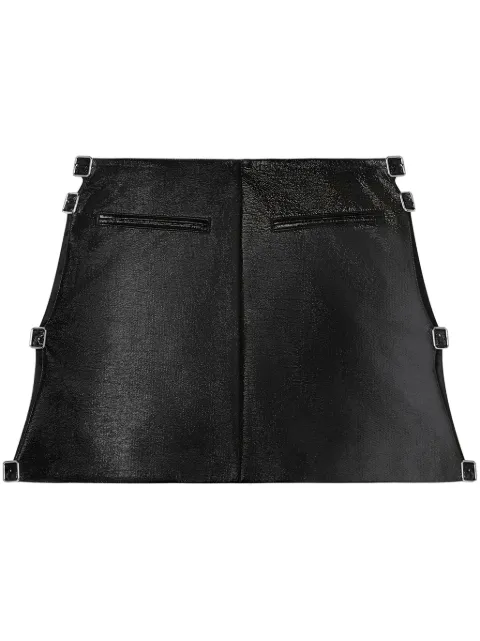 Courrèges buckled coated miniskirt Black 324CJU187VY0015