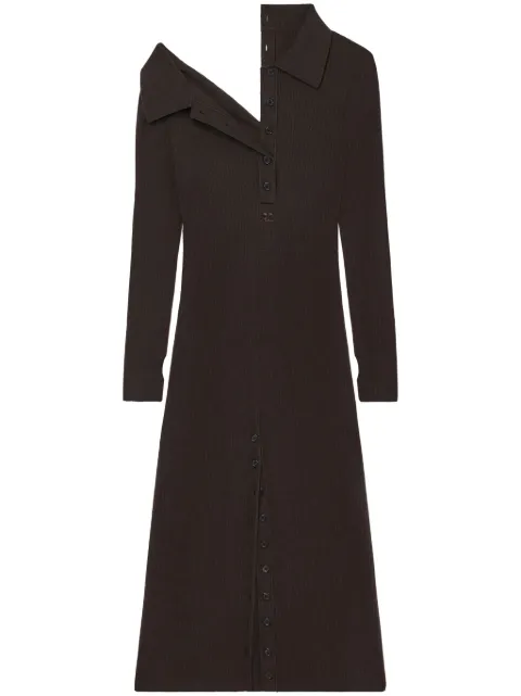 Courrèges multi-button midi wool dress Brown 324MRO468FI00491093