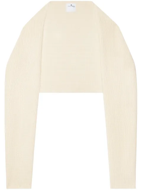 Courrèges cropped wool bolero Neutrals 324MGT022FI0036
